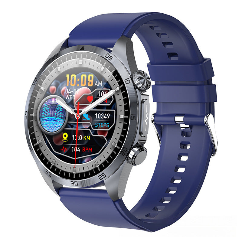 Smartwatch with Bluetooth Calling, Amoled Touchscreen, Health Monitoring - Flagship Blue Silicone