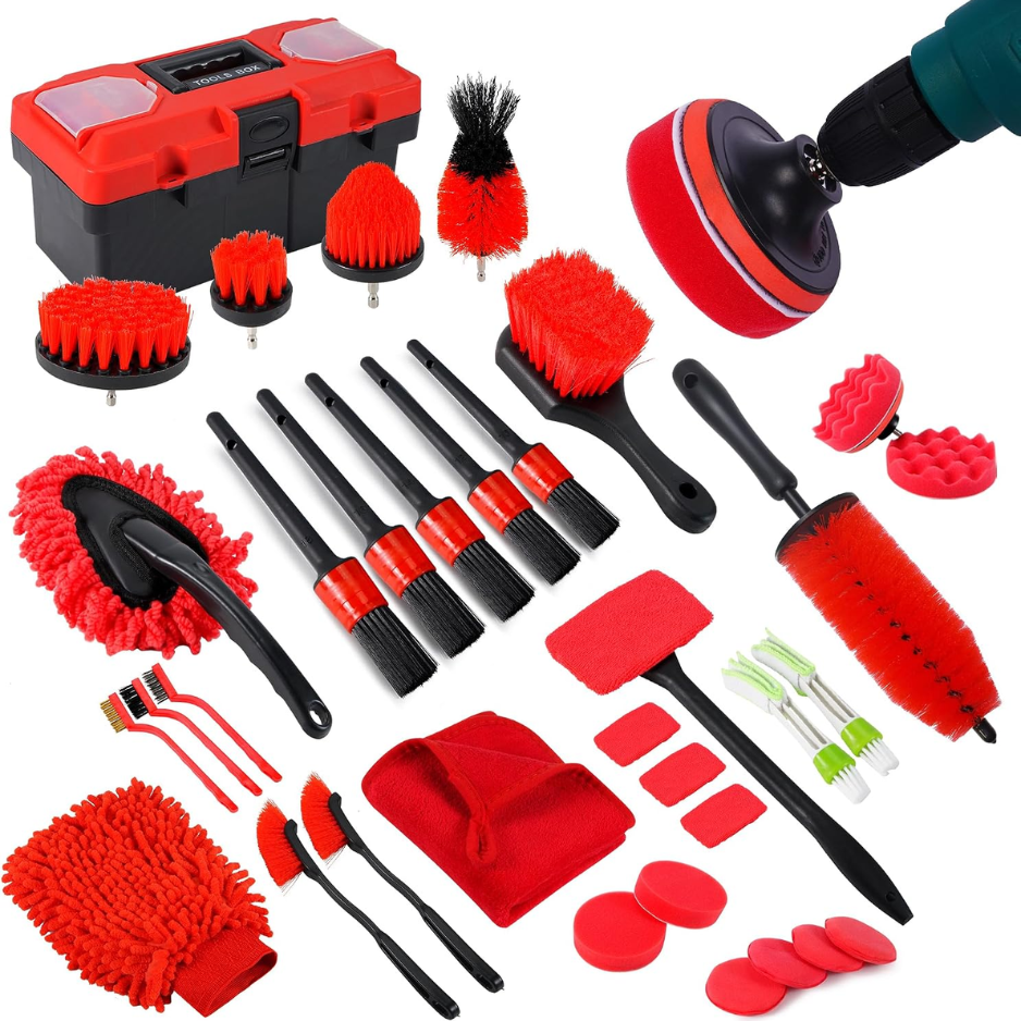 35-Piece Car Detailing Kit - Complete Cleaning & Wash Set with Storage Toolbox