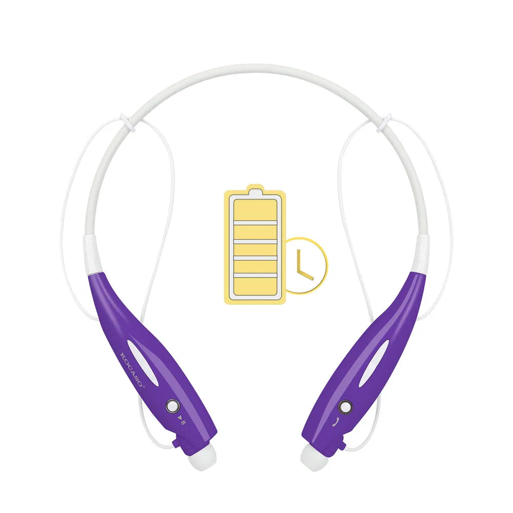 Wireless Sports Stereo Bluetooth Neckband Headset - Purple