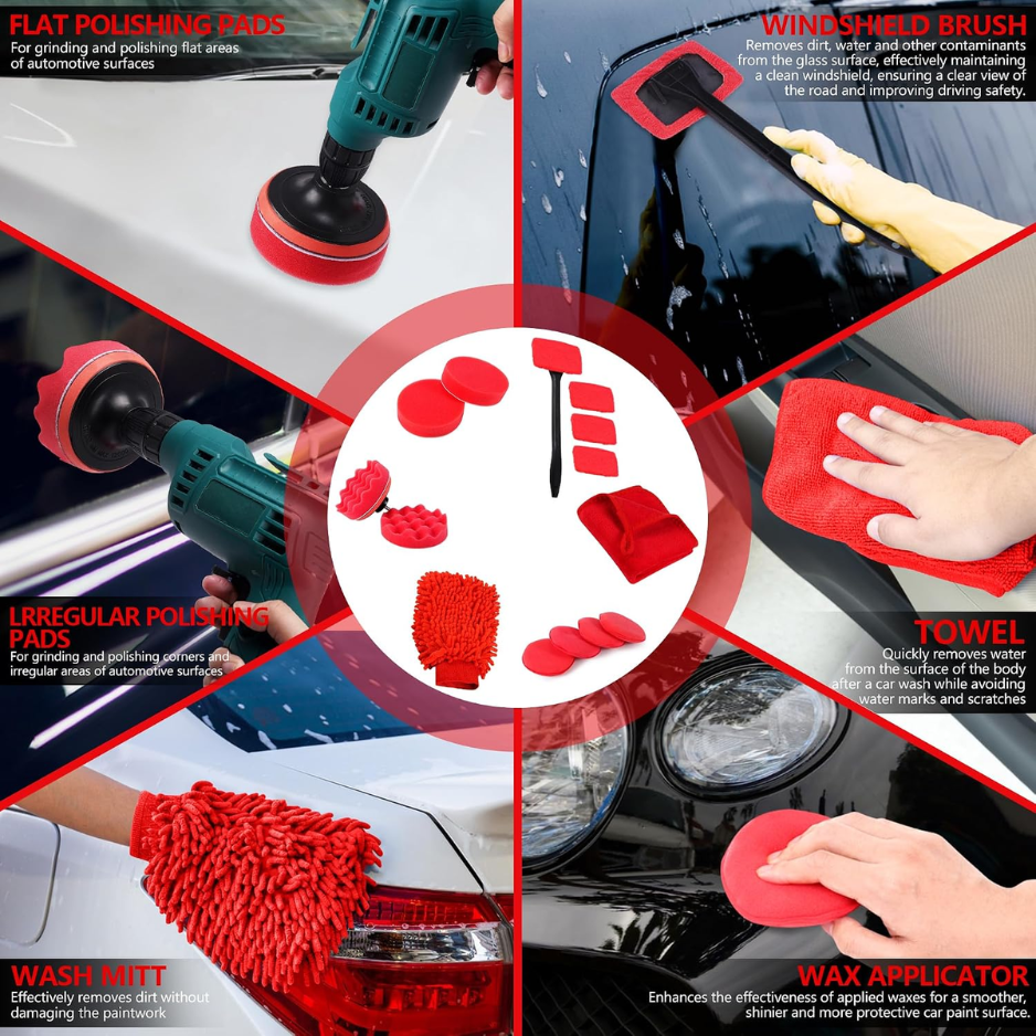 35-Piece Car Detailing Kit - Complete Cleaning & Wash Set with Storage Toolbox