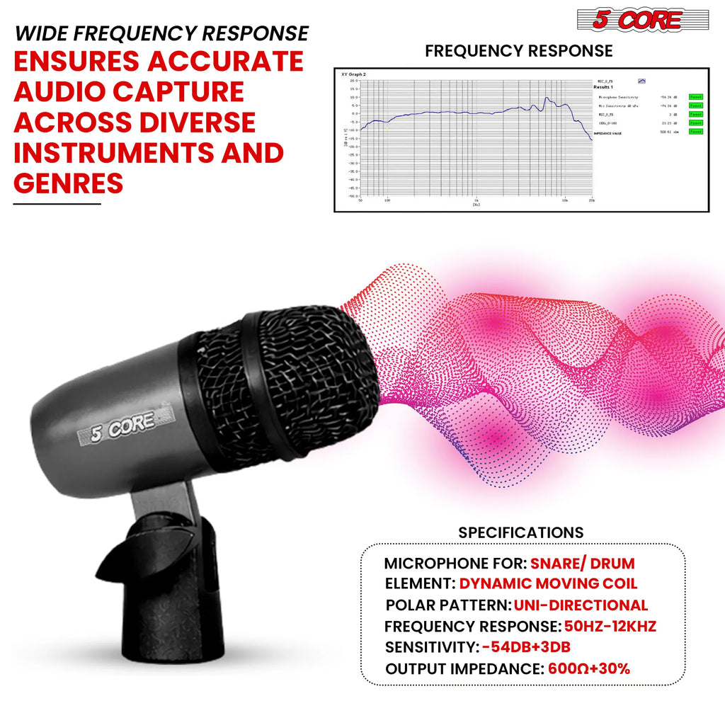 5Core Snare Mic XLR Cardioid Dynamic Microphone